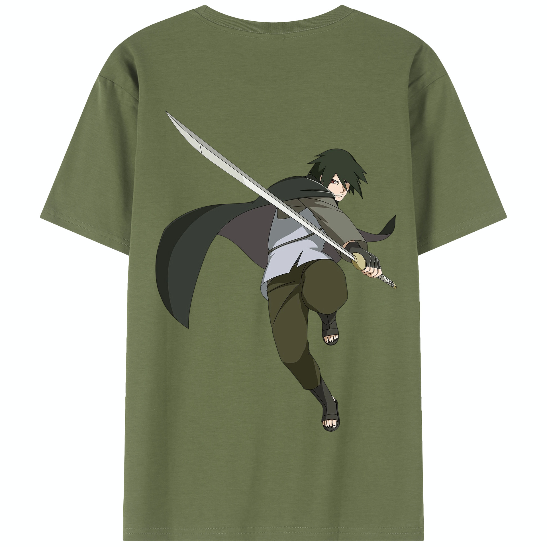 （画像用） NARUTO -ナルト- うちは サスケ Uchiha Sasuke 綿100％半袖Tシャツ（背面プリント）
